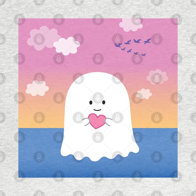 Gordie the Ghost (sunset) | by queenie's cards by queenie's cards